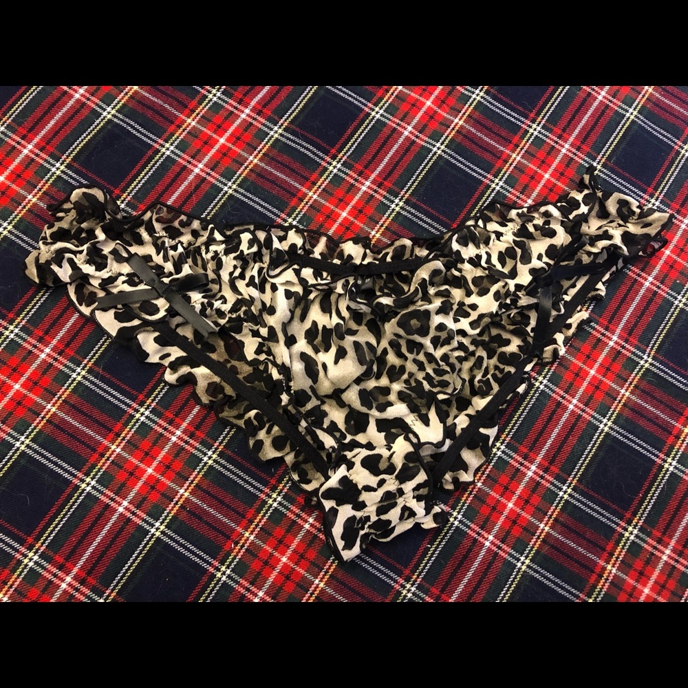 Silk Chiffon Bikini Brief Leopard Print Small